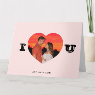 Carte Photo en forme de coeur minimaliste moderne Valent