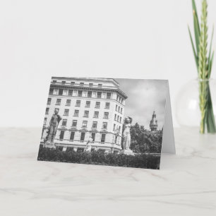 Carte Photo en noir et blanc de sculptures à la Plaça de