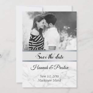 Carte Photo en noir et blanc sur marbre pour save the da