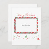 Carte photo en sucre de canne mignon Carte de Noël (Devant / Derrière)