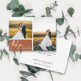 Carte Photo en terre cuite moderne Collage Merci