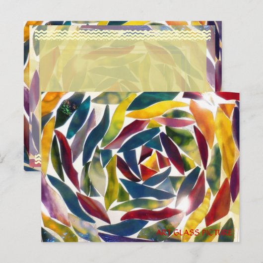 Carte photo en verre d'art fin moderne (Devant / Derrière)