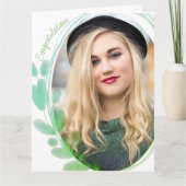 Carte Photo encadrée de feuille d'aquarelle Félicitation (Devant)