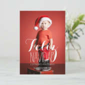 Carte photo espagnol de vacances de Feliz Navidad (Debout devant)
