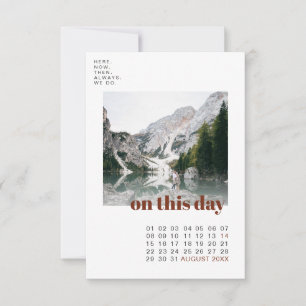 Carte Photo et calendrier Typographie simple Enregistr