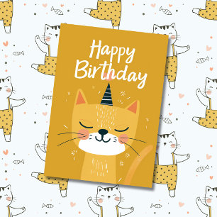 Carte Photo et nom personnalisés   Illustration de chat 