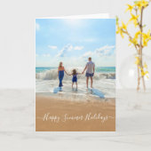 Carte photo et texte personnalisée Joyeuses vacanc (Fleur jaune)