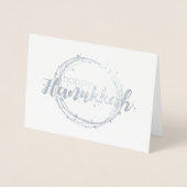 Carte photo Etched Foil Happy Hanoukka Snow Bubble (Devant)