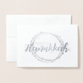 Carte photo Etched Foil Happy Hanoukka Snow Bubble (Devant avec enveloppe)