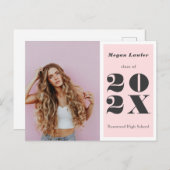 Carte photo Faire-part à la mode Blush (Devant / Derrière)