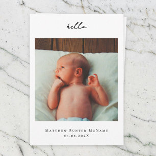 Carte photo Faire-part bébé minimal