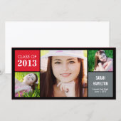 Carte photo Faire-part de graduation Blocs de coul (Devant / Derrière)