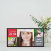 Carte photo Faire-part de graduation Blocs de coul (Debout devant)