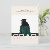 carte photo faire-part de graduation de script gra (Debout devant)