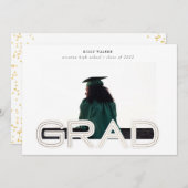 carte photo faire-part de graduation de script gra (Devant / Derrière)
