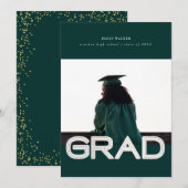 carte photo faire-part de graduation de script gra (Devant / Derrière)