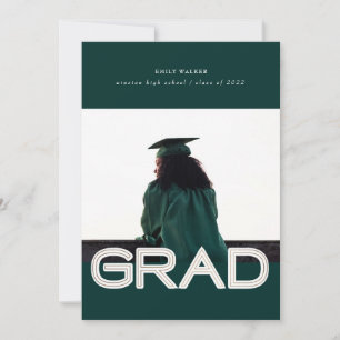 carte photo faire-part de graduation de script gra