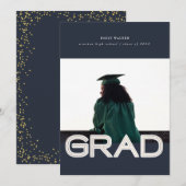 carte photo faire-part de graduation de script gra (Devant / Derrière)