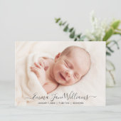 Carte photo Faire-part de naissance (Debout devant)