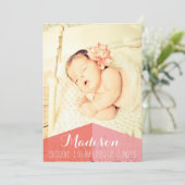 Carte photo Faire-part de naissance Aztec Baby Gir (Debout devant)