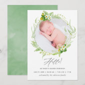 Carte photo Faire-part de naissance de la verdure (Devant / Derrière)