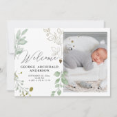 Carte photo Faire-part de naissance de verdure (Devant)