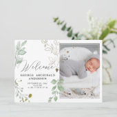 Carte photo Faire-part de naissance de verdure (Debout devant)