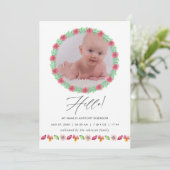 Carte photo Faire-part de naissance d'été tropical (Debout devant)