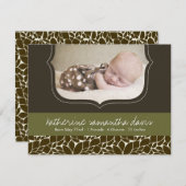 Carte photo Faire-part de naissance élégant (Devant / Derrière)