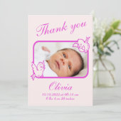 carte photo Faire-part de naissance Merci (Debout devant)
