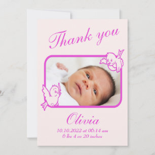 carte photo Faire-part de naissance Merci