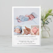 Carte photo Faire-part de naissance pour bébé en a (Debout devant)