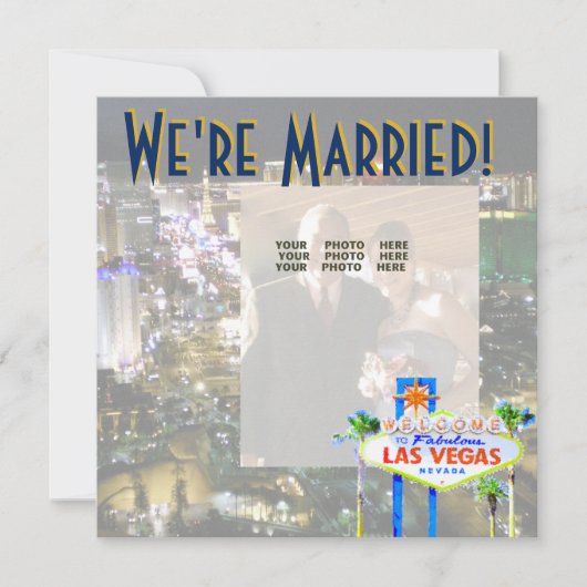 Carte photo Faire-part Mariage de Las Vegas (Devant)