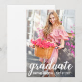 Carte photo Faire-part moderne de graduation (Devant / Derrière)