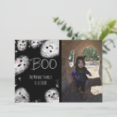 Carte photo fantôme craie lettrage Halloween (Debout devant)