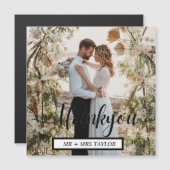 Carte Photo Faveur Mariage Merci moderne Script (Devant / Derrière)