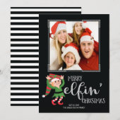 Carte photo féerique drôle de famille de Noël (Devant / Derrière)