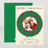 Carte photo festif de Noël Wreath (Devant / Derrière)