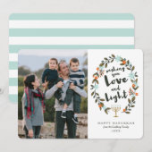 Carte photo Festif Floral Hanoukka (Devant / Derrière)