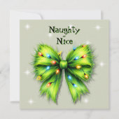 Carte photo festive de Noël avec ruban vert - Naug (Devant)