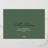 Carte photo Festive Green Gold Botanical (Verso)