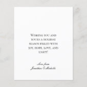 Carte photo Festive Holly & Pine BUDGET de Noël (Dos)