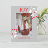 Carte photo Festive Red Berries Christmas (Debout devant)