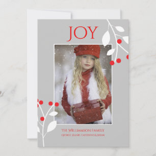 Carte photo Festive Red Berries Christmas