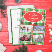 Carte photo Festive Rouge Vert Noël personnalisée