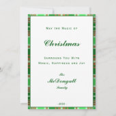 Carte photo Festive Rouge Vert Noël personnalisée (Dos)