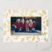 Carte photo Festive White Gold Botanical (Recto)