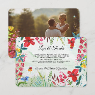 Carte photo fleur sauvage Merci Mariage