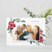 Carte photo Fleurs vacances (Debout devant)