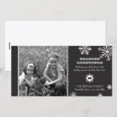 Carte Photo Flocon de Neige à Rayures (Devant / Derrière)